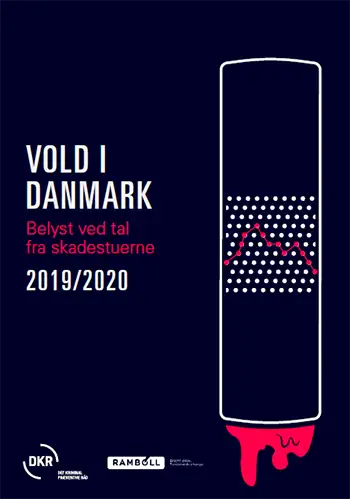 Forside af rapporten: Vold i Danmark belyst ved tal fra skadestuerne 2019/2020